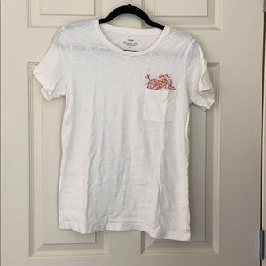 JCrew Embroidered Pocket Tee